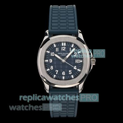 Swiss 1-1 Replica Patek Philippe Aquanaut 5067A Quartz Deep Blue Watch with Rubber Strap 